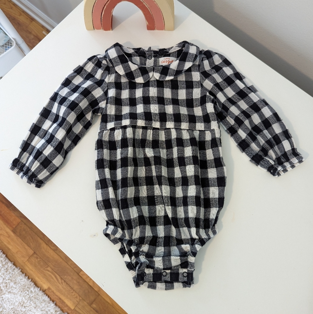 12m Gingham Bubble Romper